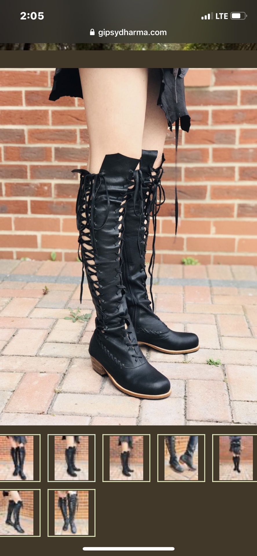 Gipsy dharma black knee high leather boots