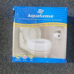 AquaSense Portable Raised Toilet Seat, White, 4"