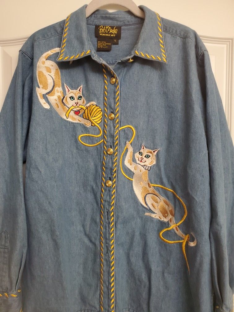 Bob Mackie Wearable Art - Woman's Denim Jacket