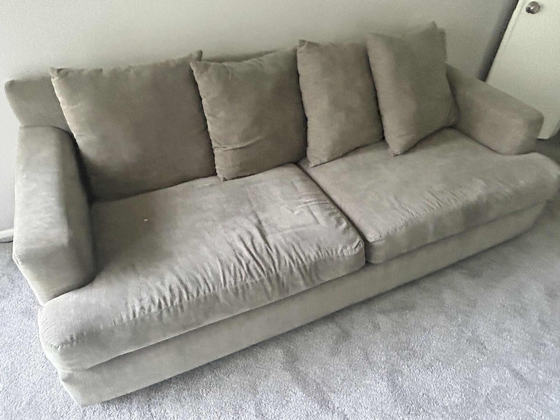 Gray Sofa And Matching Loveseat