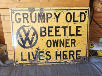 Grumpy Old Beetle Owner Metal Sign 12"x16"