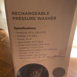 Pressure Washer Portable And Rechargable
