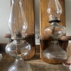 Antique Kerosene Lamps / Wall Holder 2 Available