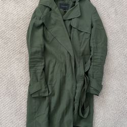 Banana Republic Green Trench Coat Xs