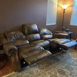 Leather Electric Recliner Couch 