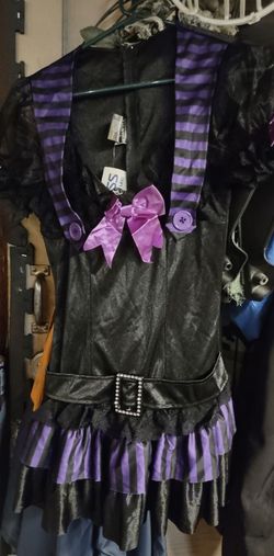 Black and Purple Witch Halloween Costume Dress