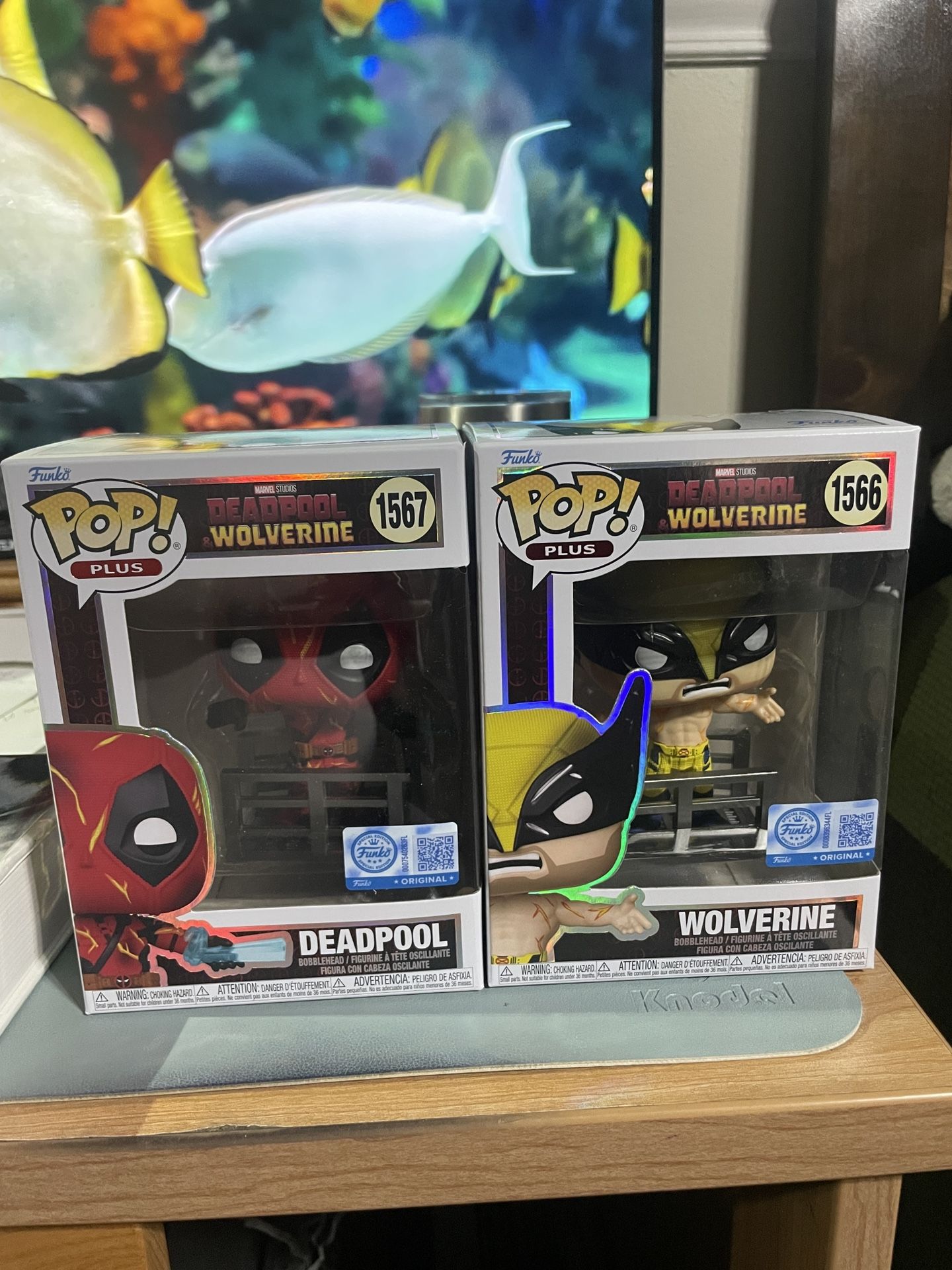 Funko Pop Movies Plus Marvel Deadpool & Wolverine #1566 & #1567