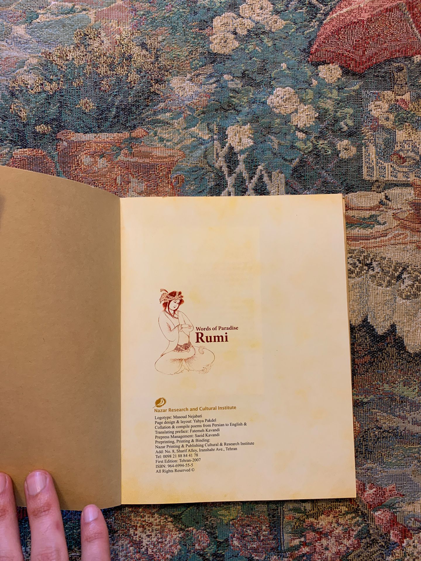 Rumi Words of Paradise full color print book from Iran