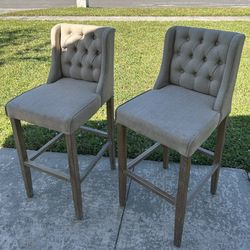 2 Fabric Upholstered BarStool chairs