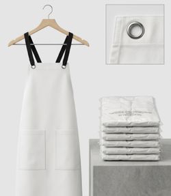 28 Pieces White Cotton Canvas Aprons - Wholesale Lot