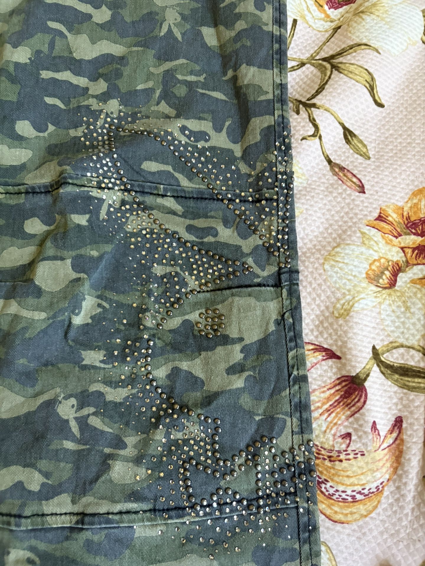 PLAYBOY camo Pants With Rhinestone
