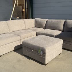 6 PIECE MODULAR SECTIONAL WITH STORAGE OTTOMAN 