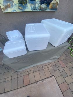 Four Styrofoam Coolers