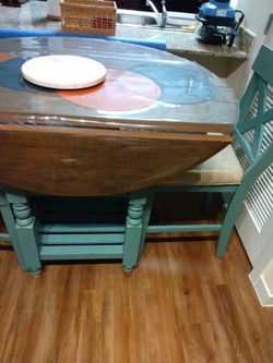 Dining table hi bar stool table and 4 chairs