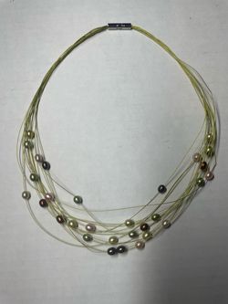 Honora green multi colored pearl necklace