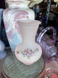 Frosted Floral Bud Vase