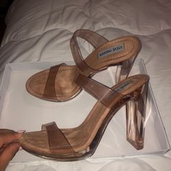 Steve Madden Women’s Sexy Glassy Heeled Sandalin size 8