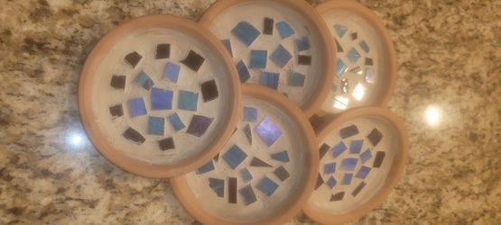 Terracotta glass moisiac top decor tumblers