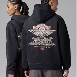 Jordan X Levi’s Black Full-Zip Hoodie Size SMALL