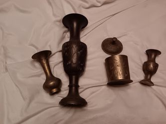 Lot Of VINTAGE etched Brass Made In INDIA