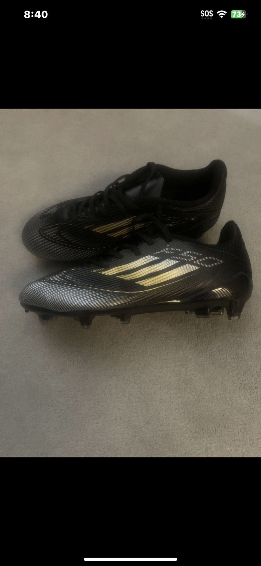 Adidas Men’s F50 Pro Firm Ground Cleats Soccer Size 8 Black | IE0599 |