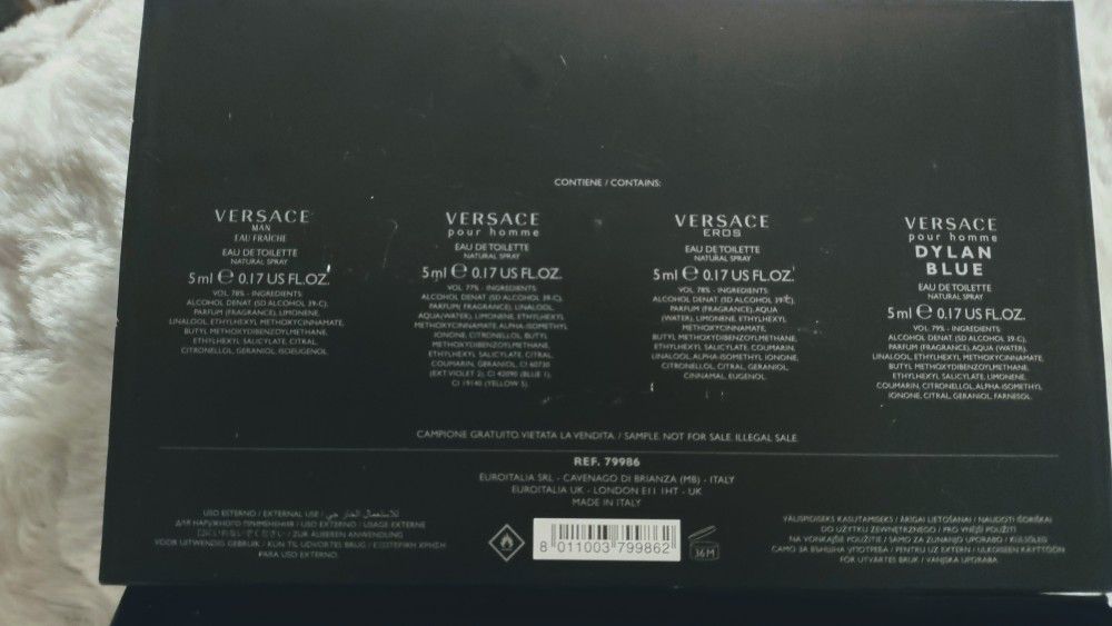 4 piece men's Versace perfume travel set