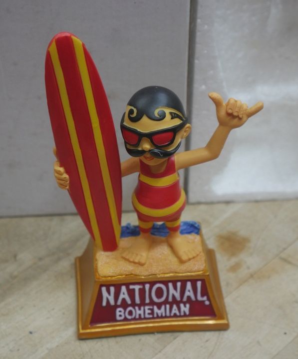 NATIONAL BOHEMIAN NATTY BOH BEER BOBBLE HEAD STATUE 232 OF 500 COLLECTIBLE. VERY GOOD CONDITION COLLECTIBLE.