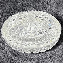 Vintage Bavarian Lead Crystal Oval Trinket Dish.