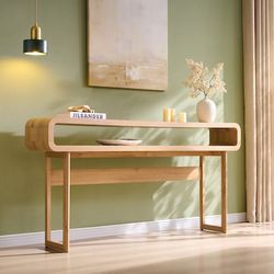 Modern Console Table Wood Entryway Table Narrow Sofa Table Behind Couch for Living Room Hallway Foyer