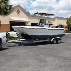 2000 Nautico 20 ' Cat Fishing Boat Moto And Aluminum trailer 