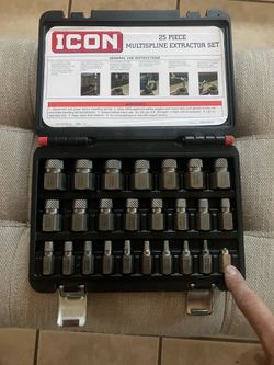 Icon 25 piece multi-spline screw extractor set