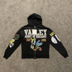 Valley Army of Dreams Vintage Graphic Zip Up Hoodie