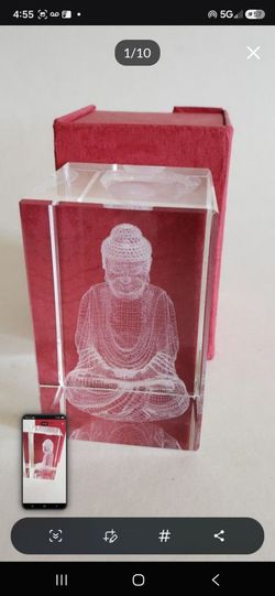 3D Lazer Cut Lalique Buddah Crystal