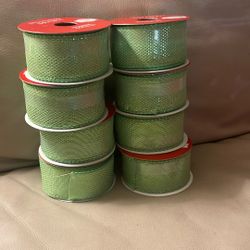 Metallic Apple Green Christmas Ribbon, 1.5" x 18', by Holiday Time