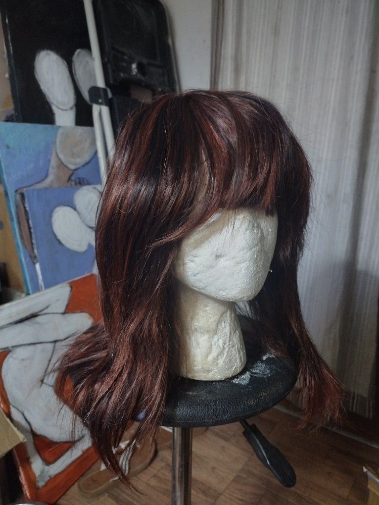 Cute Dark Reddish Wig 