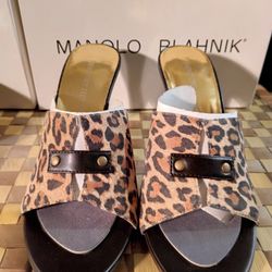 Cheetah Open Toe High Heel