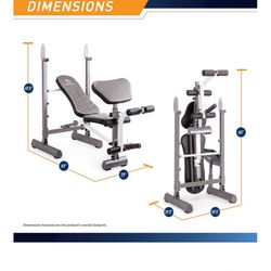 Marcy Folding Standard Weight Bench – Easy Storage MWB-20100, Incline