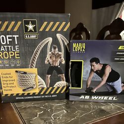 U.S. Army 20ft Battle Rope + AB Wheel