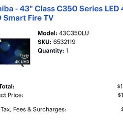 Toshiba 43inch Fire Tv