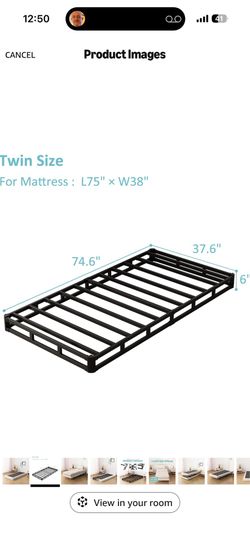 Box spring black metal twin