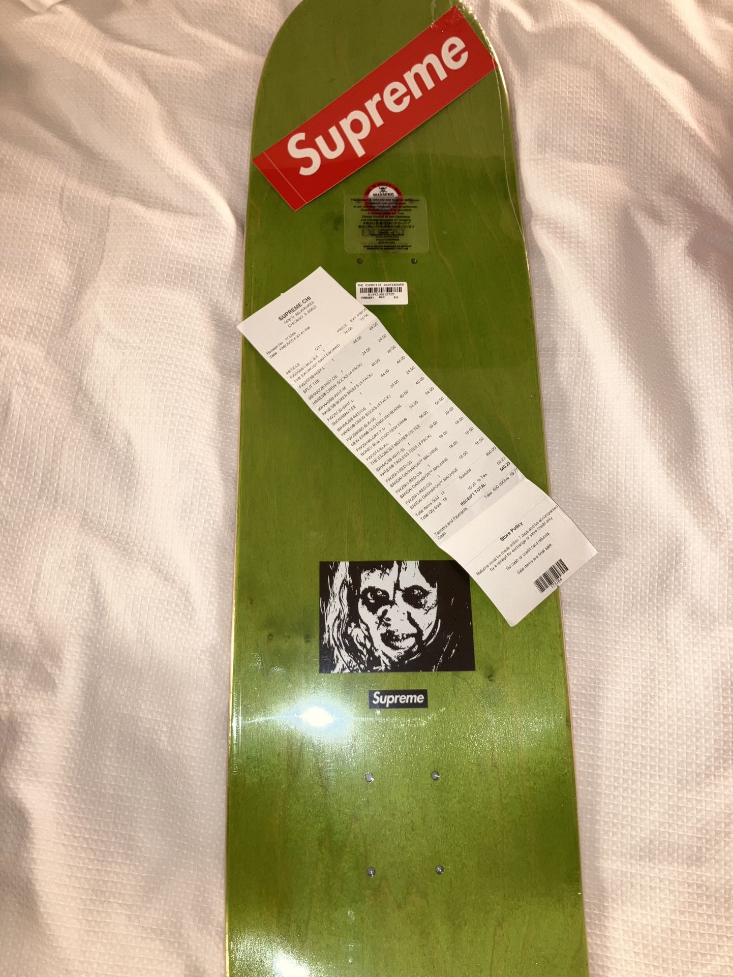 Supreme X The Exorcist Skateboard Deck New