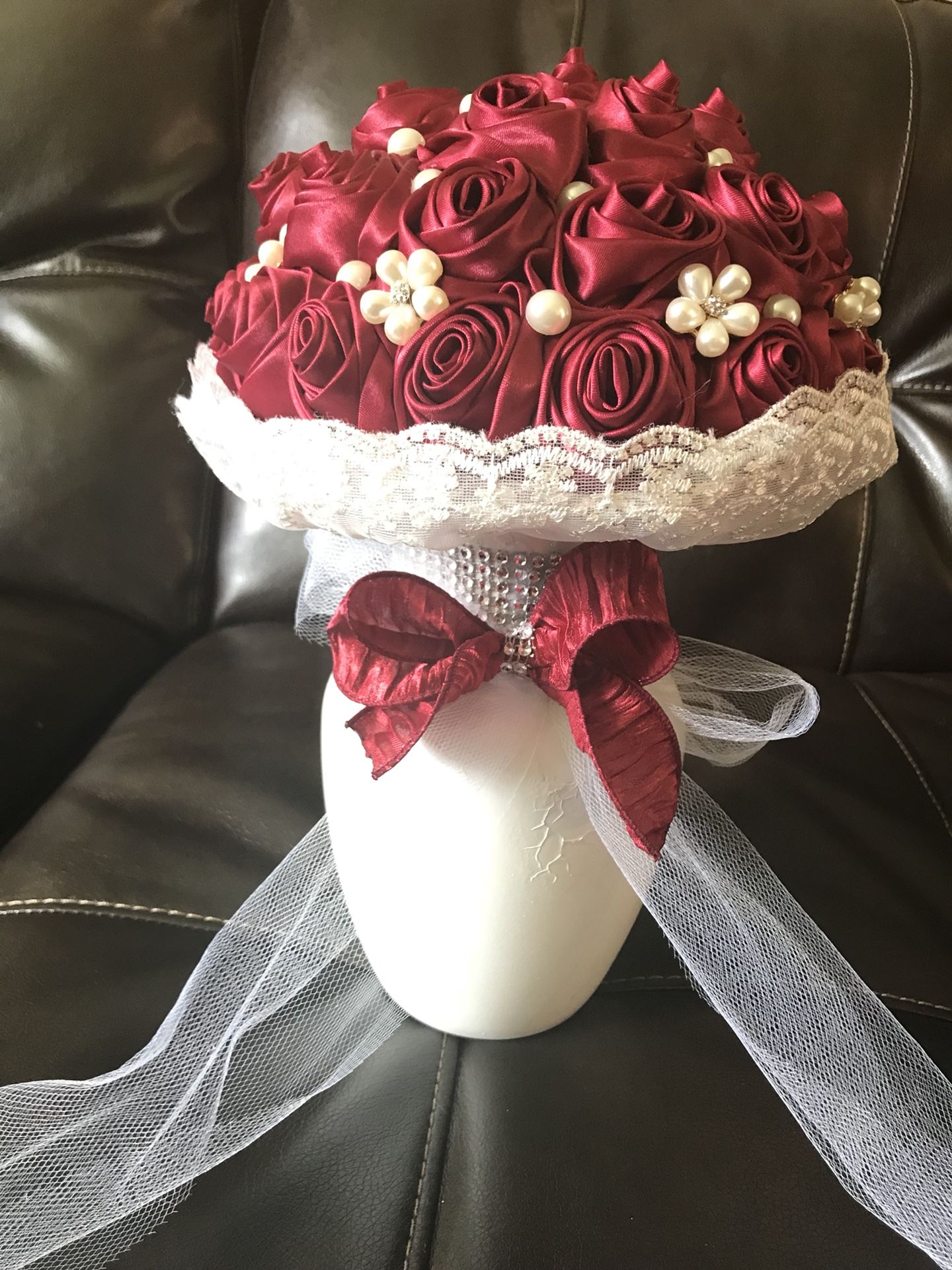 Burgundy wedding bouquet