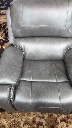 Gray Leather Recliner Chair