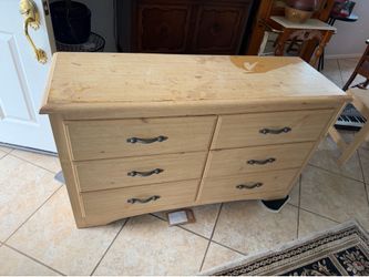 Solid Wood 6-Drawer Dresser | Natural Wood Finish