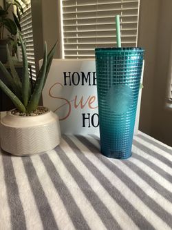 Starbucks Mexico Teal Venti Grid Tumbler