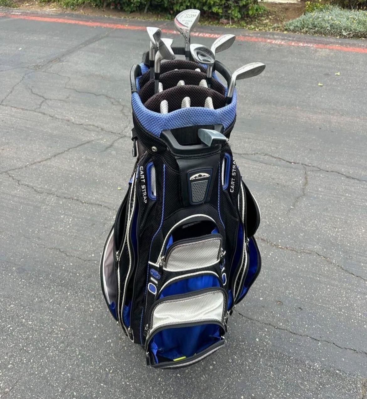 Tommy Armour golf, clubs, and bag and putter