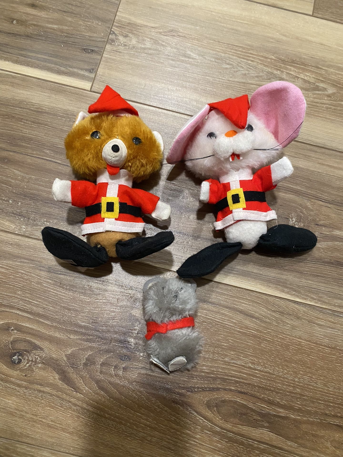 vintage christmas stuffed felt animals made in japan