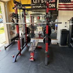 Vesta Fitness PRO SERIES Ultimate Half Rack Functional Trainer w/Smith Machine Bar | 320lb Stack | Gym Equipment | Fitness | Commercial | Squat Rack 