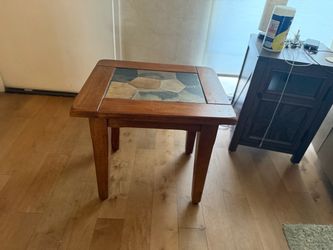 Solid wooden tables with slate inlay Solid wooden tables with slate inlay