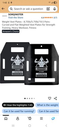 Weighted vest plates 8.75bls